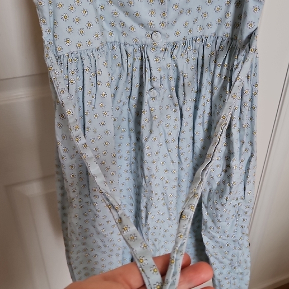 Strasburg Light Blue Floral Daisy Kids Dress - Picture 7 of 9
